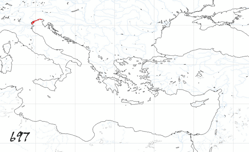 Storia di Venezia, Evoluzione Territoriale della Repubblica di Venezia, anno 697