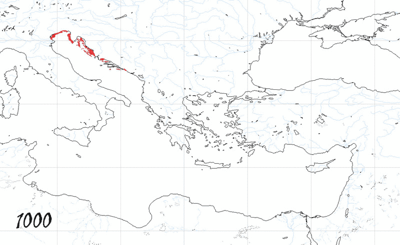Storia di Venezia, Evoluzione Territoriale della Repubblica di Venezia, anno 1000