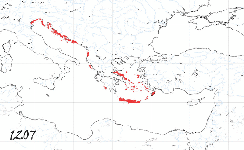 Storia di Venezia - Evoluzione Territoriale della Repubblica di Venezia, anno 1207