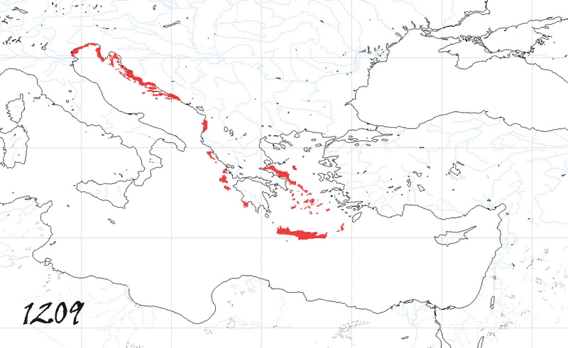 Storia di Venezia - Evoluzione Territoriale della Repubblica di Venezia, anno 1209