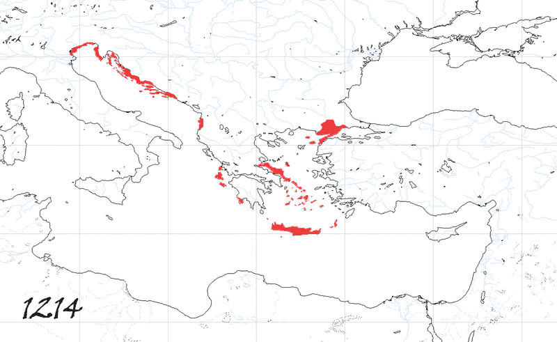 Storia di Venezia - Evoluzione Territoriale della Repubblica di Venezia, anno 1214