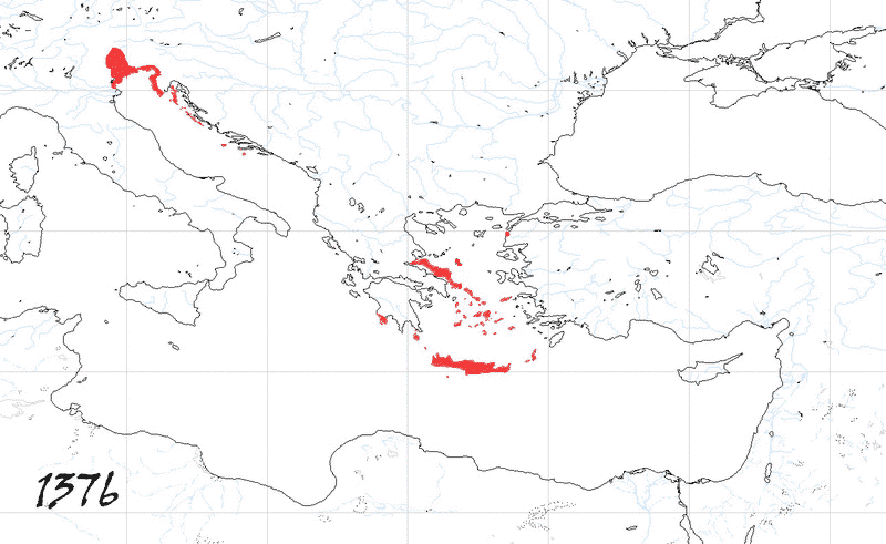 Storia di Venezia - Evoluzione Territoriale della Repubblica di Venezia, anno 1376