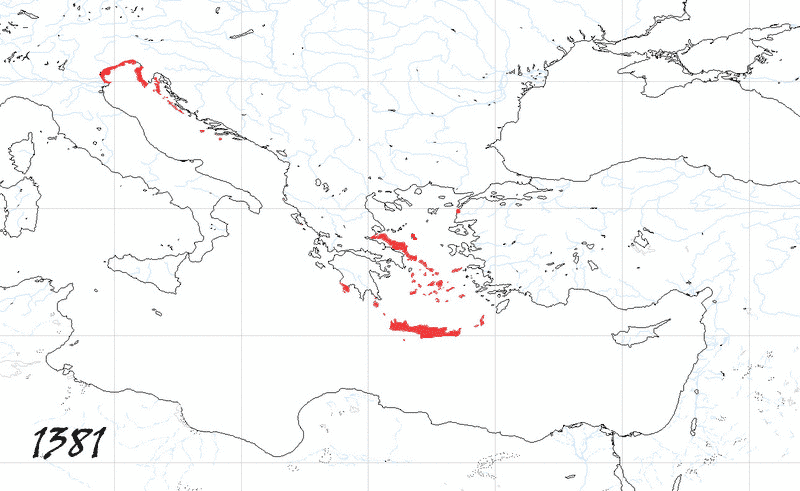 Storia di Venezia - Evoluzione Territoriale della Repubblica di Venezia, anno 1381