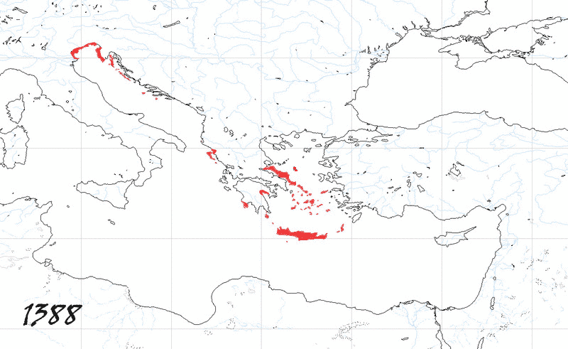 Storia di Venezia - Evoluzione Territoriale della Repubblica di Venezia, anno 1388