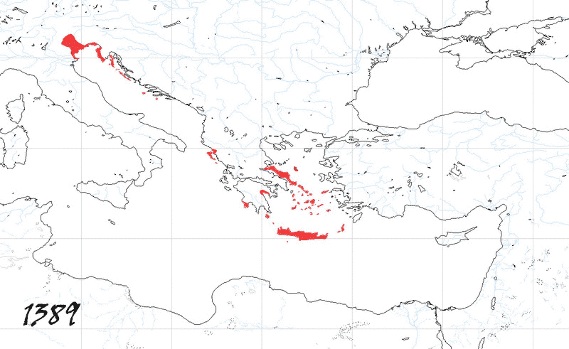 Storia di Venezia - Evoluzione Territoriale della Repubblica di Venezia, anno 1389