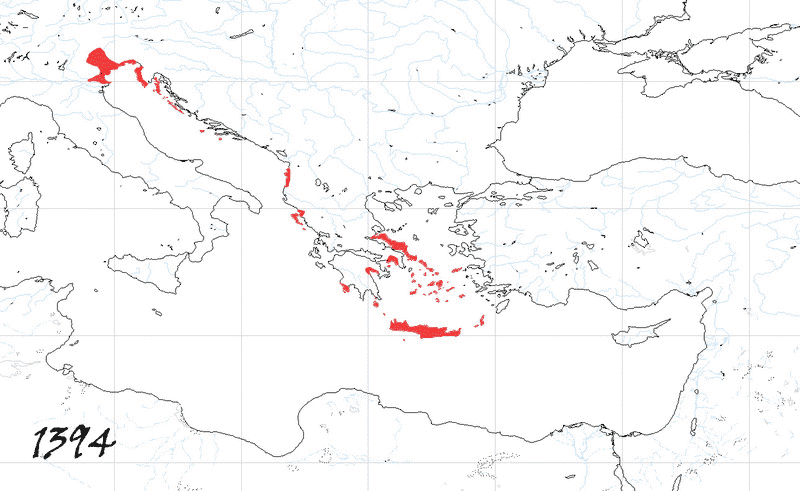 Storia di Venezia - Evoluzione Territoriale della Repubblica di Venezia, anno 1394