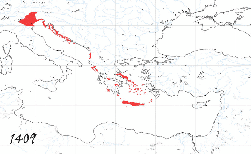 Storia di Venezia - Evoluzione Territoriale della Repubblica di Venezia, anno 1409