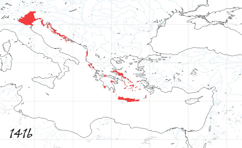 Storia di Venezia - Evoluzione Territoriale della Repubblica di Venezia, anno 1416