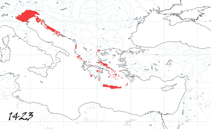 Storia di Venezia - Evoluzione Territoriale della Repubblica di Venezia, anno 1423