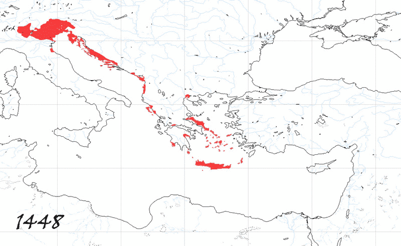 Storia di Venezia - Evoluzione Territoriale della Repubblica di Venezia, anno 1448