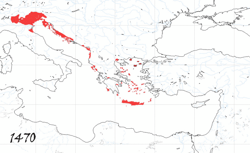 Storia di Venezia - Evoluzione Territoriale della Repubblica di Venezia, anno 1470