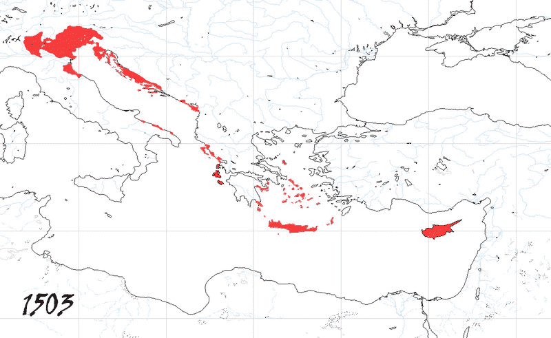 Storia di Venezia - Evoluzione Territoriale della Repubblica di Venezia, anno 1503