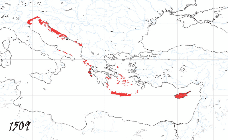 Storia di Venezia - Evoluzione Territoriale della Repubblica di Venezia, anno 1509
