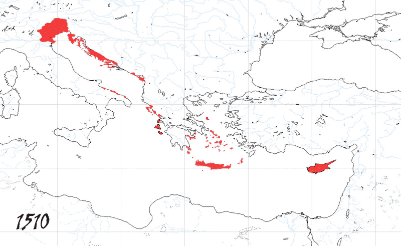 Storia di Venezia - Evoluzione Territoriale della Repubblica di Venezia, anno 1510