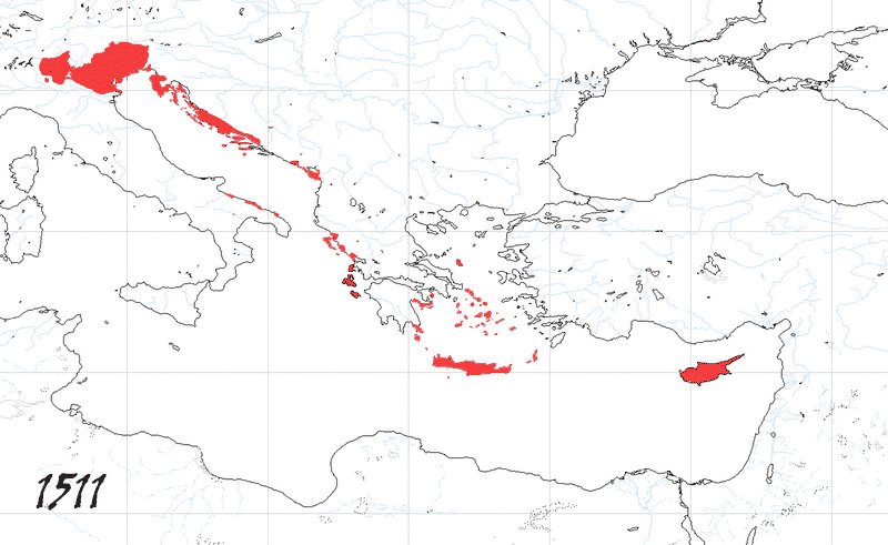 Storia di Venezia - Evoluzione Territoriale della Repubblica di Venezia, anno 1511