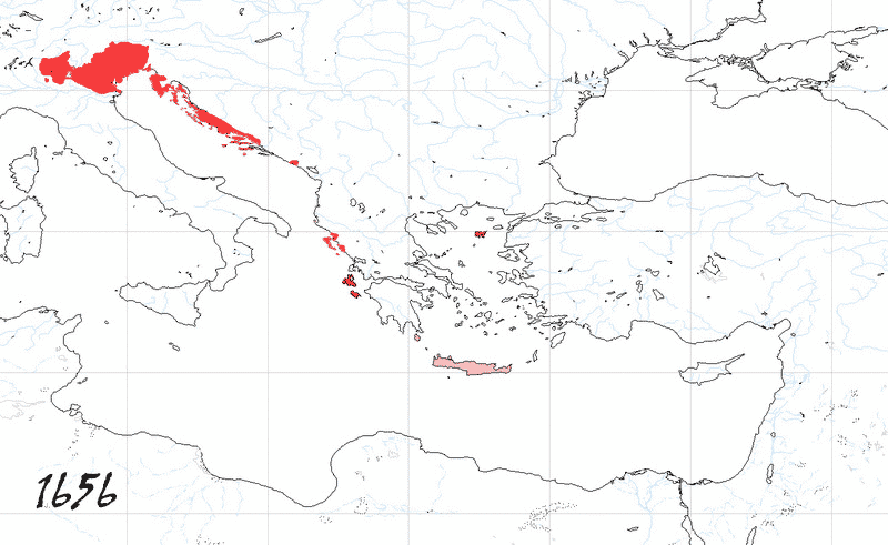 Storia di Venezia - Evoluzione Territoriale della Repubblica di Venezia, anno 1656