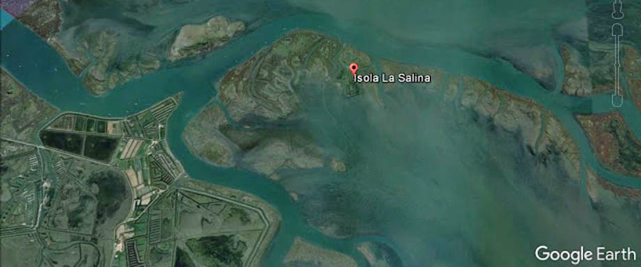 Isola di Salina nella Laguna Nord di Venezia