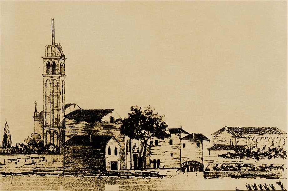 Demolizione del campanile di San Giorgio in Alga